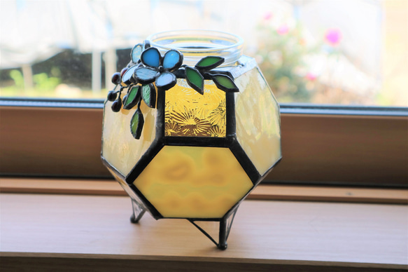 ミルクガラスのアロマランプ(花付き) 7枚目の画像
