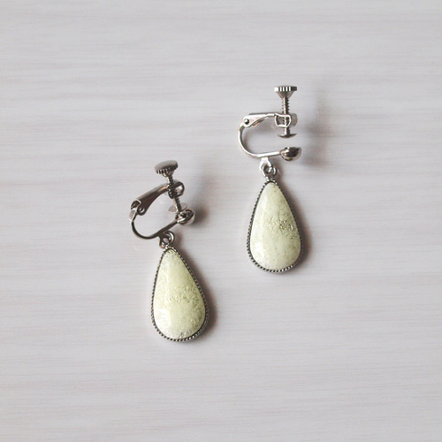 尾張七宝 雫イヤリングorピアス 白~Haku~ 全6色 イヤリング