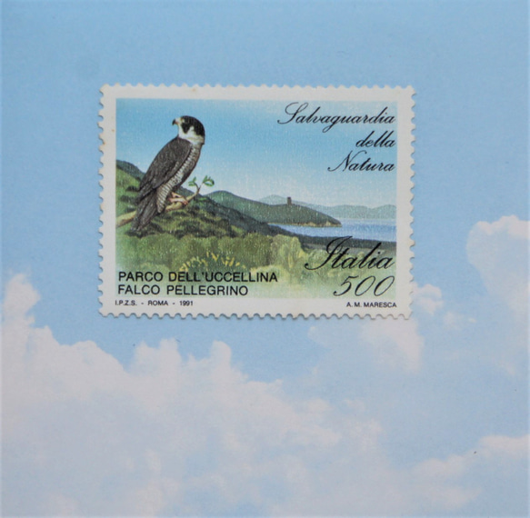 鳥(とり) の切手【イタリア】(未使用） 1枚目の画像
