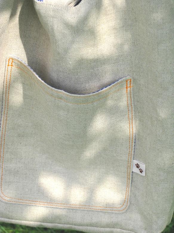 リネン帆布のデイリーバッグ 2枚目の画像