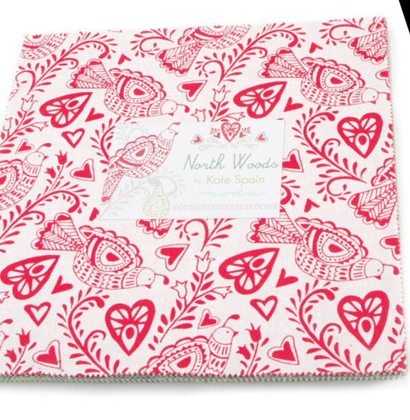 「North Wood」レイヤーケーキ moda 生地 カットクロス　 Kate Spain クリスマス