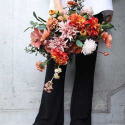 人気デザイン】大人花嫁のピンクベージュ＆テラコッタのアーティ