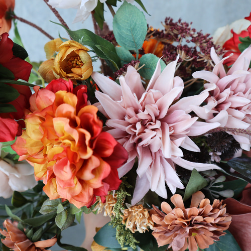 人気デザイン】大人花嫁のピンクベージュ＆テラコッタのアーティ