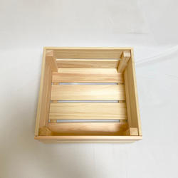 【送料無料】2個セット　国産ひのき　正方形の木箱 6枚目の画像