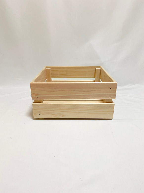 【送料無料】2個セット　国産ひのき　正方形の木箱 5枚目の画像
