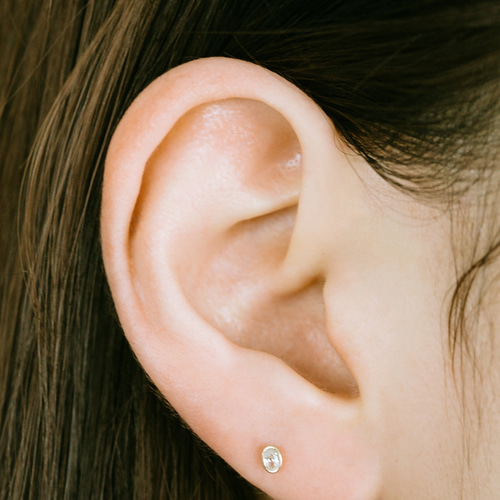 14Kゴールド CZ ヘリックス 軟骨 アンチトラガス インナーコンク