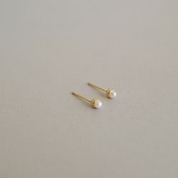 [SV925] 迷你淡水珍珠耳環 GD (TM-E205) 第3張的照片