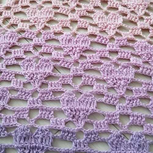 バレエショール　オーダーページ K様オーダー】三角ショール バレエショール ハート編み ストール