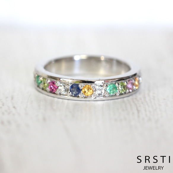 K10 バイカラートルマリン スペサタイトガーネット リング マルチ