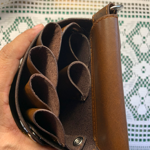 牛革シザーケース ビンテージ調ブラウン 美容師 理容師 トリマー  