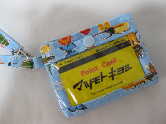 子供財布　ミニ財布　カードケース　パスケース　スマートキーケース　昆虫柄 2枚目の画像