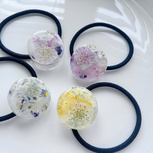 ヘアゴム レジン ハンドメイド かすみそう 押し花｜Yahoo!フリマ