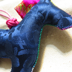 カンセ人形（青）　ポジャギ　馬　ロデオチャーム　バッグチャーム 5枚目の画像