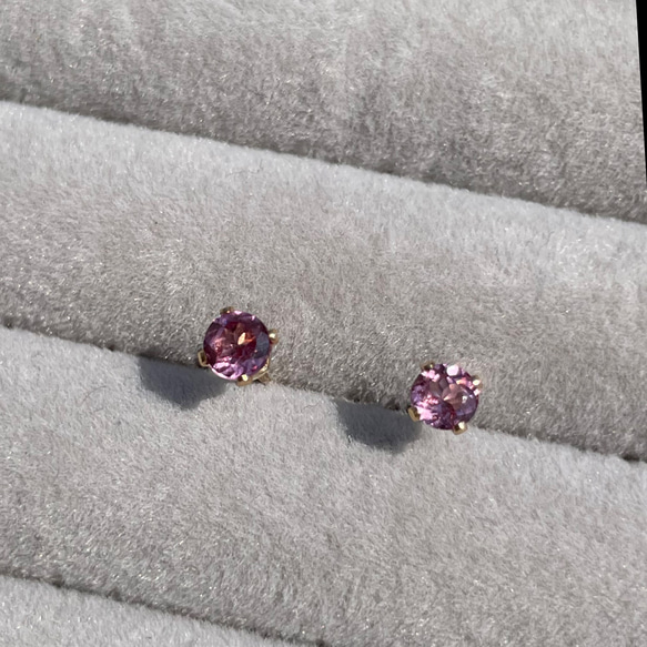 14kgf  Rose pink pierce … Malaya Garnet 7枚目の画像