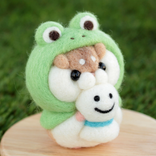 カエル頭巾！ハムスター【ロボロフスキー】 羊毛フェルト Yuto 通販