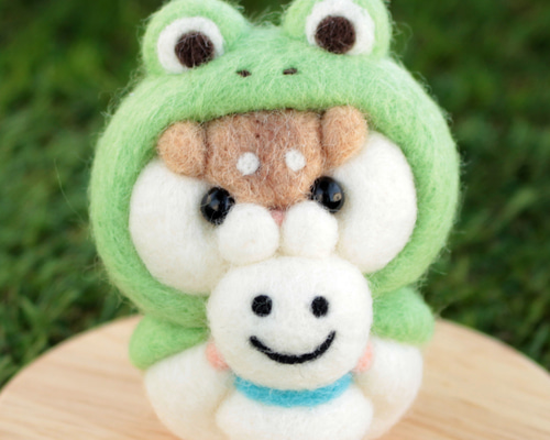 カエル頭巾！ハムスター【ロボロフスキー】 羊毛フェルト Yuto 通販