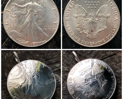 銀貨 アメリカウォーキングリバティ カットコインネックレストップ ペンダント アメリカ ウォーキングリバティ カットコインペンダント