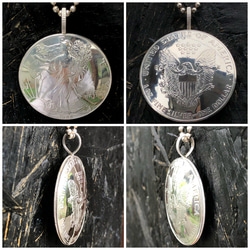 純銀 ウォーキングリバティ 1オンス カットコインペンダント ブランド ReD ハンドメイド 2枚目の画像