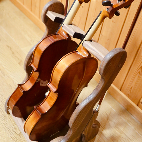 24時間以内に発送】手作り木工 木製バイオリンスタンド