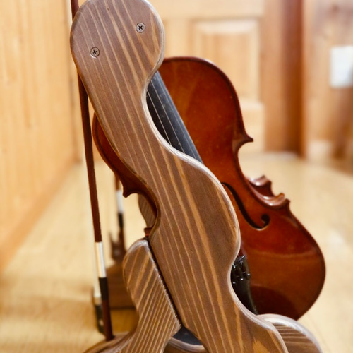 24時間以内に発送】手作り木工 木製バイオリンスタンド
