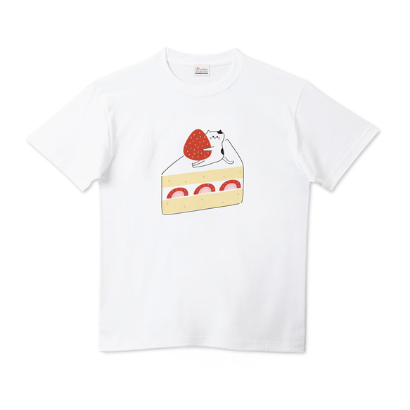 〈 ロンTへの変更もできます 〉ショートケーキねこ Tシャツ 2枚目の画像