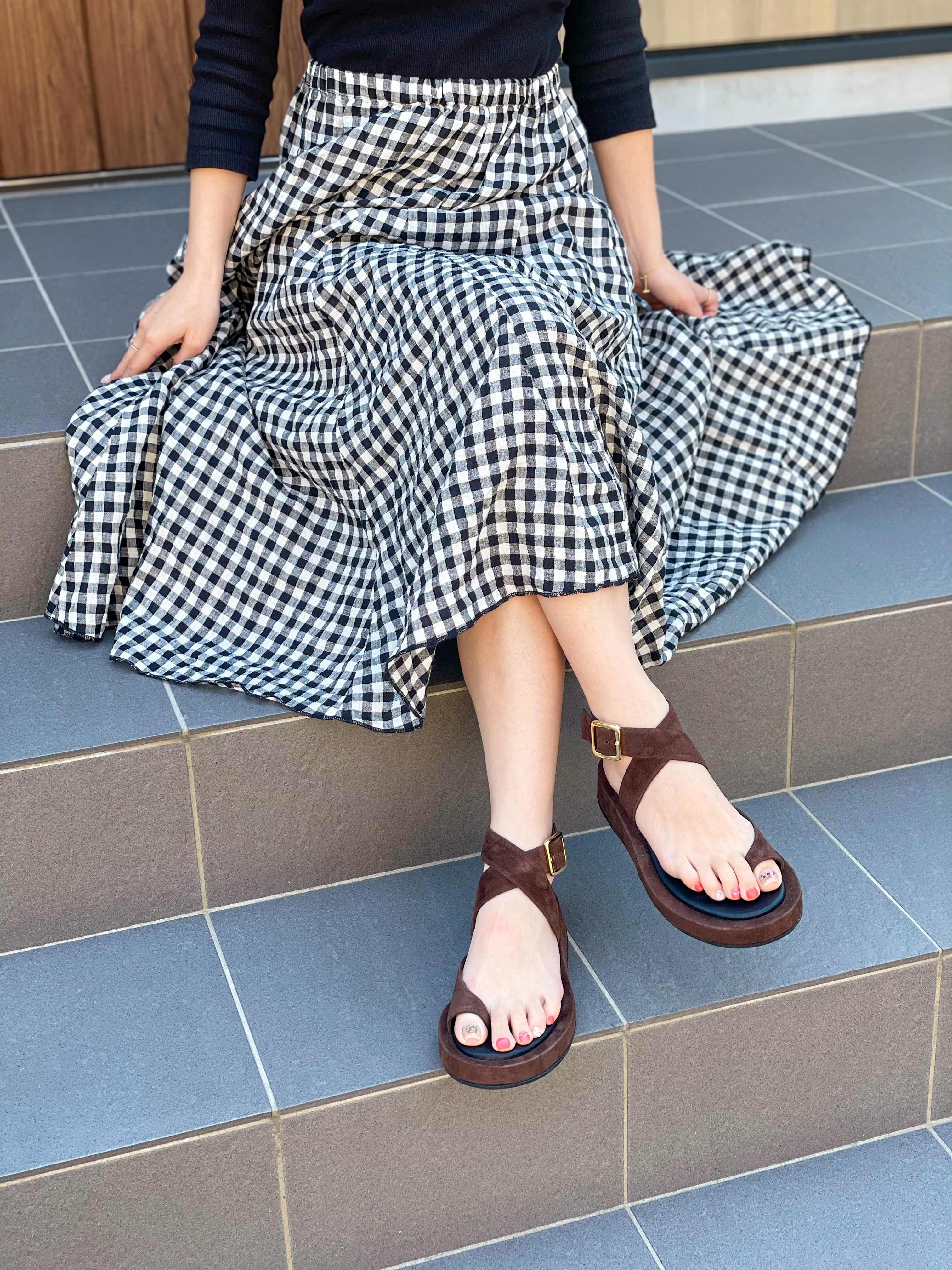 【 本革 サンダル 】HALO magic ankle suède flat sandal サンダル フラットサンダル