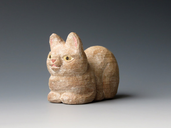 木彫 小さな香箱座りにゃんこ その他置物 啓秀館まさまさ 通販