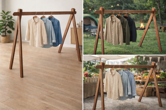 組み立て簡単 ハンガーラック 最長2m60cm 室内干しラック ハンガー