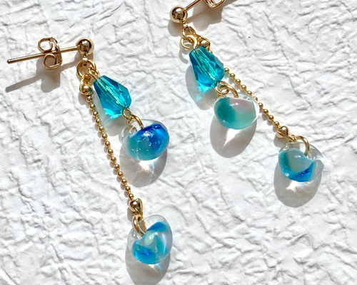 South Island チェコビーズ ティアドロップビーズ ガラス ブルー