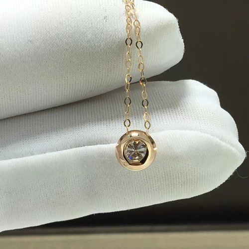 newデザイン】モアサナイト ネックレス k18PG