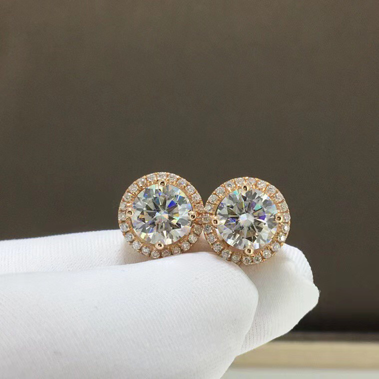 輝く モアサナイト ピアス K18PG ピアス（フック・チェーン