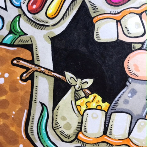 原画　タコ　S3　動物画　絵画　アクリル画　現代アート　細密画 原画 蛸 S3 動物画 絵画 アクリル画 現代アート 細密画 （夢の扉