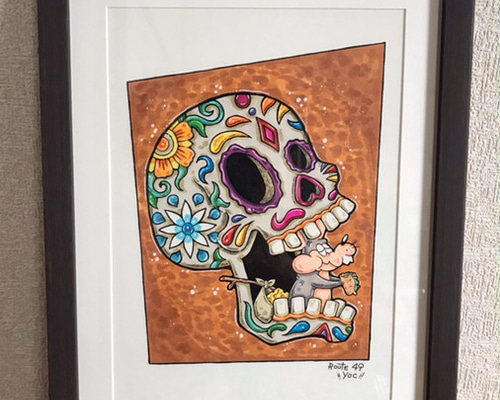 原画　タコ　S3　動物画　絵画　アクリル画　現代アート　細密画 ビバタコス】 絵 タコス 動物 アート メキシカン 原画 イラスト