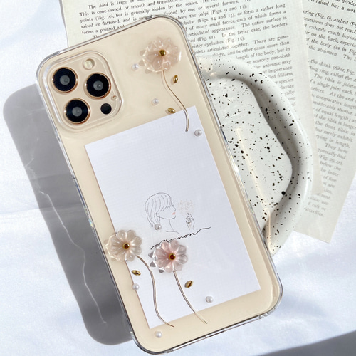 YN-so1,【クリアフラワー】,iPhoneケース 全機種対応 iPhone13