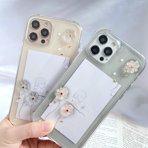 YN-so1,【クリアフラワー】,iPhoneケース 全機種対応 iPhone13