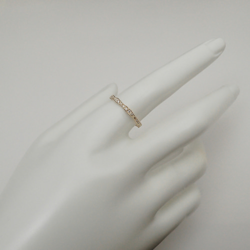 ダイヤモンド 7石 0.48c リング K14WG ホワイトゴールド 8号 指輪