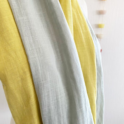 ♡日本製造♡高品質雙層紗製成的蓬鬆夢幻圍脖♡雙色長款（檸檬黃x薄荷綠） 第8張的照片