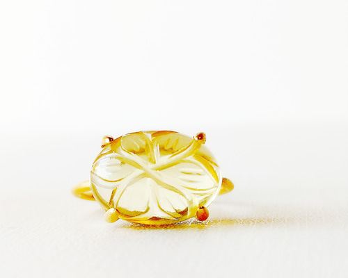 レモンクォーツ リング 天然石 天然石リング アクセサリー シンプル