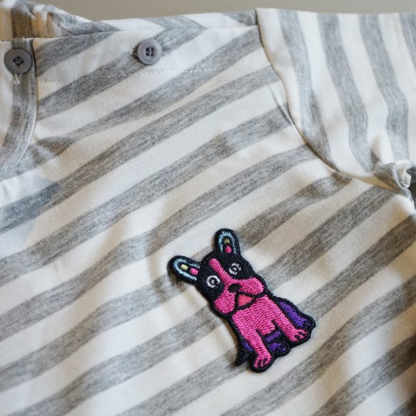 Tapirok Tシャツ キッズ 80ｃｍ～120ｃｍ フレンチブルドッグ トラ猫 猫　ベビー 6枚目の画像