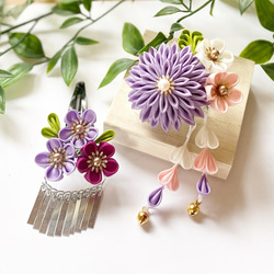 K-amasさま専用 七五三髪飾りセット 薄紫系×桜色 7-24 K-amasさま専用 七五三髪飾りセット 薄紫系×桜色 7-24 - メルカリ