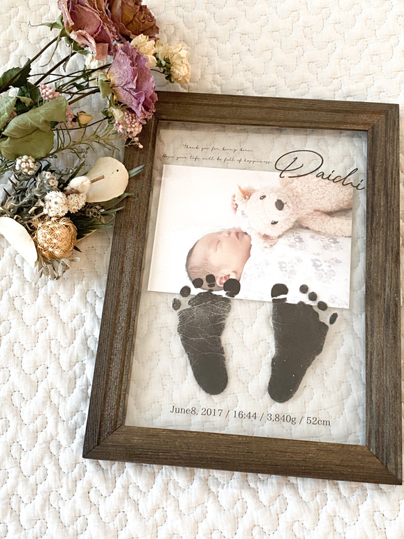 A5】手形足形 クリアポスター 命名書 出産祝い【出生記念】 その他