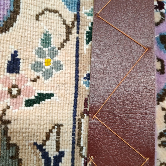 ペルシャ絨毯　ナイン産　マット　パープル　80×50cm 手織り絨毯　ラグ　 10枚目の画像