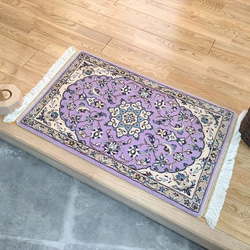 新品 トルクメンボハラデザイン 艶々高級ラグ パキスタン手織り絨毯