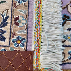 ペルシャ絨毯　ナイン産　マット　パープル　80×50cm 手織り絨毯　ラグ　 11枚目の画像