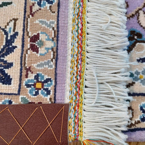 ペルシャ絨毯 ナイン産 マット パープル 80×50cm 手織り絨毯 ペルシャ絨毯 ナイン産 マット パープル 80×50cm 手織り絨毯