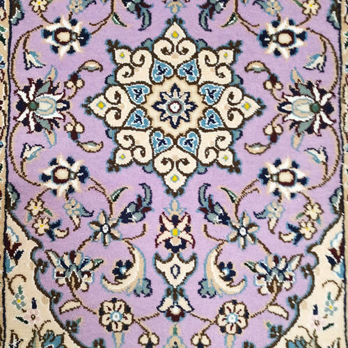 ペルシャ絨毯 ナイン産 マット パープル 80×50cm 手織り絨毯 ペルシャ絨毯 ナイン産 マット パープル 80×50cm 手織り絨毯