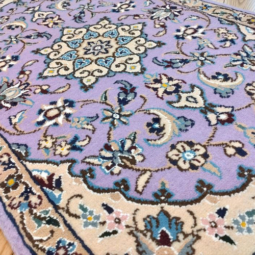 ペルシャ絨毯 ナイン産 マット パープル 80×50cm 手織り絨毯 ペルシャ絨毯 ナイン産 マット パープル 80×50cm 手織り絨毯