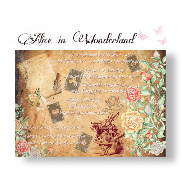 デザインペーパー〉 不思議の国のアリス うさぎ〈10枚〉 包装紙