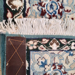 ペルシャ絨毯　ナイン産　マット　グリーン　80×50cm　手織り絨毯　 10枚目の画像