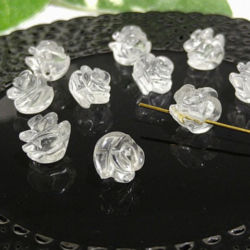 10mm 1個 薔薇型（バラ）彫刻 天然石 セラフィナイト・ブルーレース